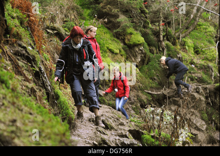Wandern auf dem Pfad 'Bilà Opava' im Altvater-Gebirge, Tschechische Republik, CZ. Stock Photo