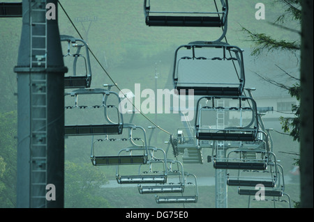 Sessel-Lift, Jeseniky-Gebirge, Tschechische Republik, CZ. Stock Photo