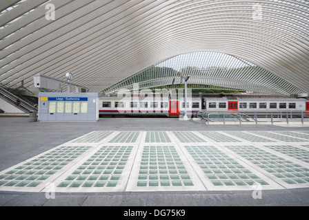 Liege-Guillemins railway station designed by architect Santiago Calatrava in Liege Belgium Stock Photo