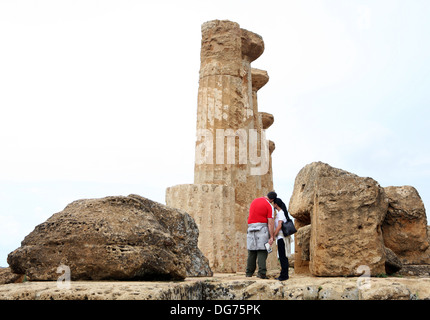 Temple of Herakles (Hercules), Valley of the Temples, Agrigento, Sicily, Italy. Stock Photo