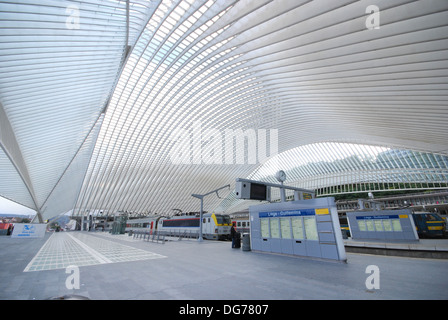 Liege-Guillemins railway station designed by architect Santiago Calatrava in Liege Belgium Stock Photo