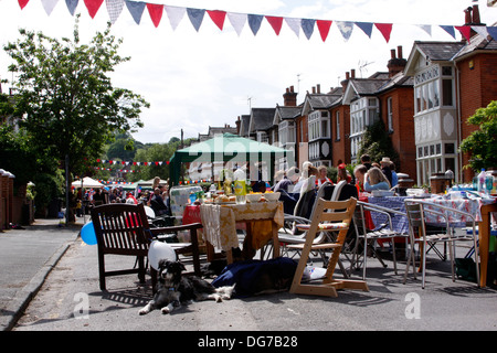 Street party in Guildford for Queen Elizabeth II's Diamond Jubilee celebrations Stock Photo