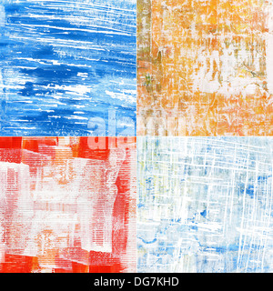 Painted abstract acrylic grunge backgrounds. Made myself. Stock Photo