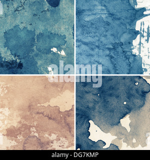 Abstract painted grunge backgrounds, ink textures. Stock Photo
