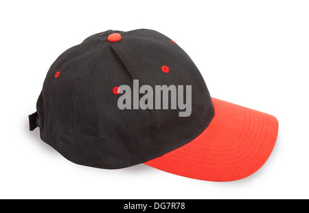 baseball cap with black and red colors Stock Photo