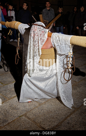 Â´EmpalaosÂ´ (impaleds), Holy Week in Valverde de la Vera. Empalao.Caceres province, Extremadura, Spain Stock Photo