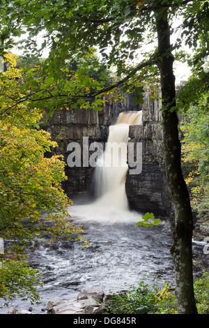 High Force and the River Tees in the Autumn Teesdale County Durham UK Stock Photo