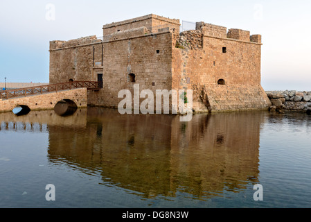 Medieval fort in Paphos port on Cyprus Stock Photo