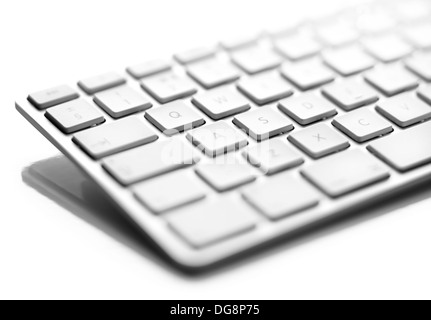 a close up of a white computer keyboard Stock Photo