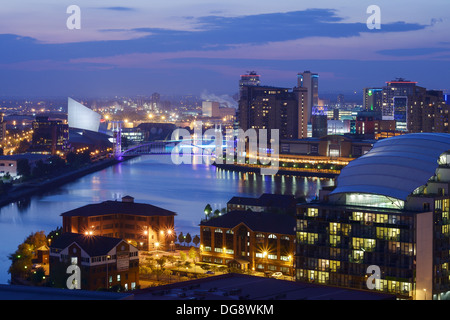 Imperial War Museum North and Salford Quays development including the Lowry and BBC Media City Studios Stock Photo