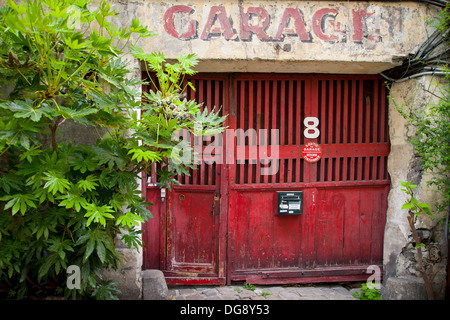 Old Garage door near Rue de Faubourg Saint-Antoine, Paris France Stock Photo