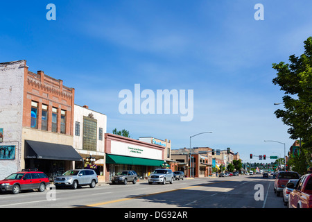 Main Street in Kalispell, Montana, USA Stock Photo