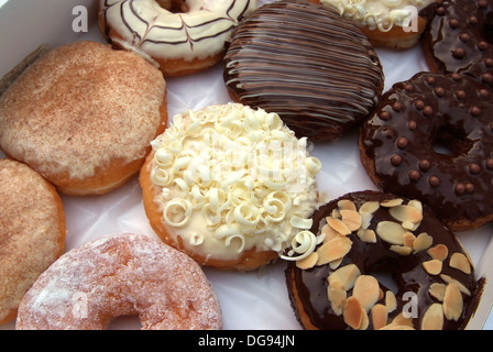 set of donuts in box close up Stock Photo - Alamy