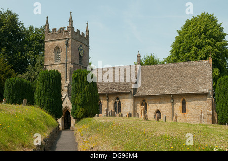 St Peter's Church, Upper Slaughter, Gloucestershire, England Stock Photo