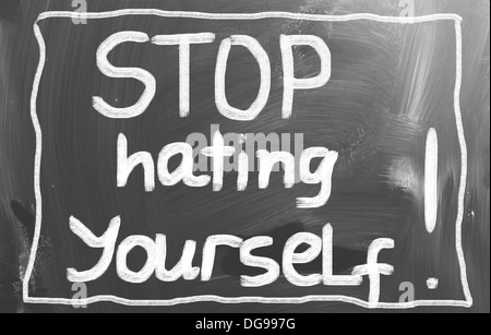 Stop Hating Yourself Concept Stock Photo