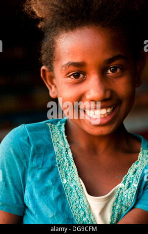 young girl on mangily village, ifaty, tulear, madagascar Stock Photo