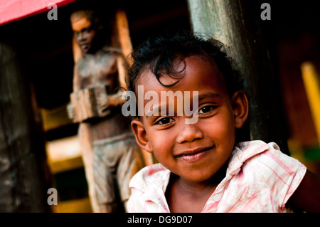 young girl on mangily village, ifaty, tulear, madagascar Stock Photo