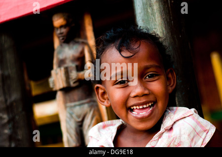 young girl on mangily village, ifaty, tulear, madagascar Stock Photo