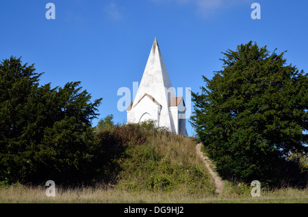 Farley Mount, a high point on the Hampshire Downs near Winchester with a monument to a horse named 'Beware Chalk Pit', Stock Photo