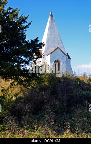 Farley Mount, a high point on the Hampshire Downs near Winchester with a monument to a horse named 'Beware Chalk Pit', Stock Photo