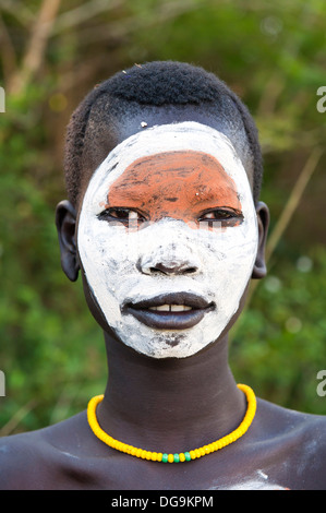 Surma woman with body paintings, Kibish, Omo River Valley, Ethiopia ...