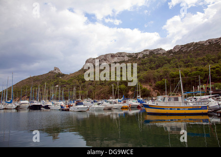 Marina Piccola, Yacht Club bay at Poetto beach in Cagliari - Sardinia Stock Photo