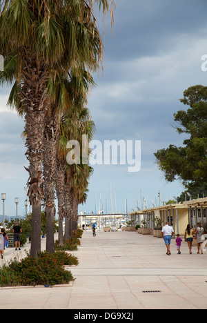 Marina Piccola Esplanade at Poetto beach in Cagliari - Sardinia Stock Photo