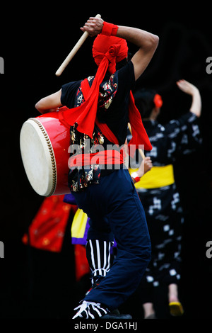 London, UK - October 5, 2013: Participants, Okinawa Sanshinkai Team at 2013 London Japanese Matsuri (festival). Stock Photo