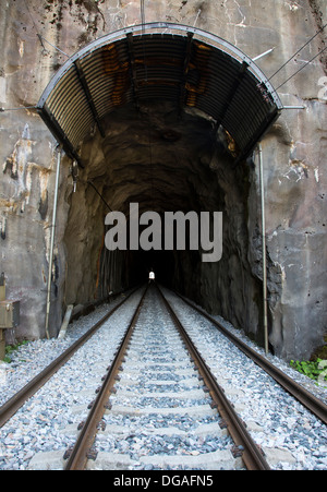 Underground railroad tunnel opening , Finland Stock Photo