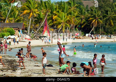 beach scene, ambataloaka beach, nosy be Stock Photo