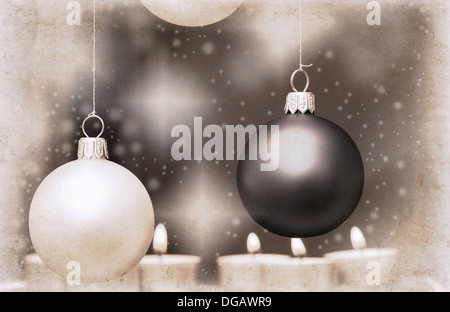 artwork in retro style, New Year's decoration Stock Photo