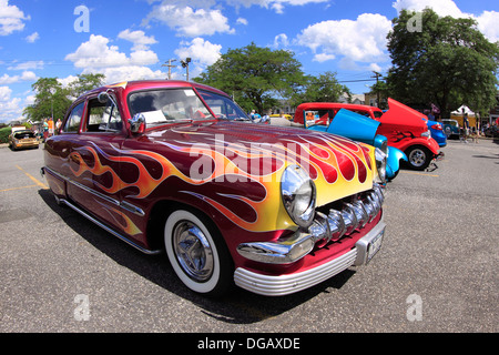 Hot rod on display at classic car show Sayville Long Island New York Stock Photo