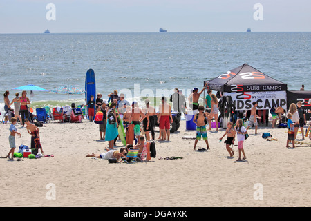 Surfing camp Long Beach Long Island New York Stock Photo