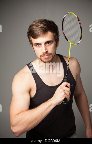 Fit male badminton player model Stock Photo: 61707017 - Alamy