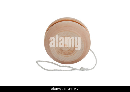 wooden yo-yo toy isolated on white background Stock Photo