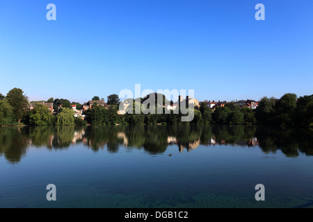 View of the Mere, market town of Diss, Norfolk, England, Britain, UK Stock Photo