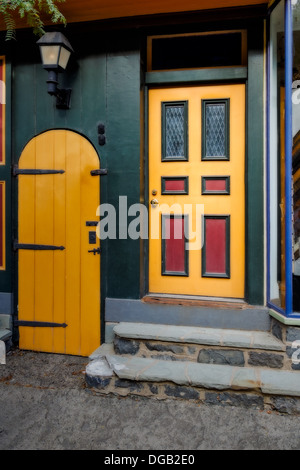 Colorful doors at the quaint small town of Lambertville, New Jersey. Stock Photo