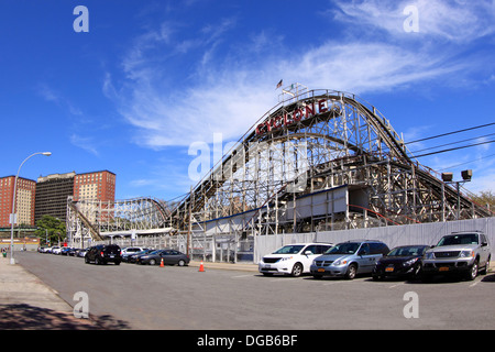 The famous Cyclone roller coaster Coney Island Brooklyn New York Stock Photo