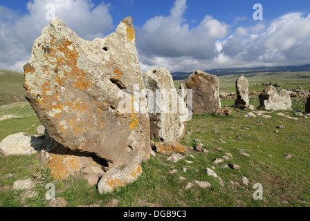 Zorats Karer, 6000 B.C. stoneage observatory, menhir of Karahunj, Cara Hunge, Armenia, Asia