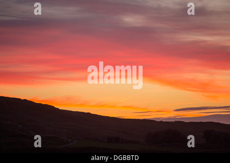 Sunset from Porthmeor beach in St Ives, Cornwall, UK. Stock Photo