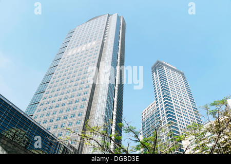 Ayala Tower One one of the tallest building in the Philippines, (160 metres (525 feet)), home of the Philippine Stock Exchange. Stock Photo