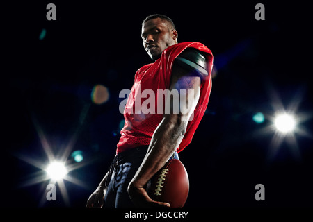 Portrait of american football player Stock Photo