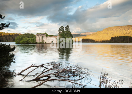 Loch an Eilein Castle at Rothiemurchus near Aviemore in Scotland Stock Photo