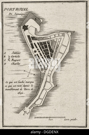 Port Royal, Jamaica , Port-Royal de Jamaique. 1755 Stock Photo