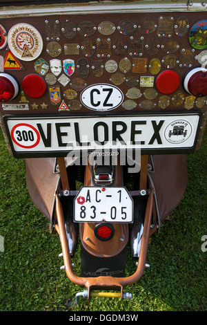 Velorex a small three-wheeled car was manufactured in Czechoslovakia. Designed as a particular car for the disabled. Stock Photo