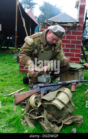 Papplewick, Notts, UK.19th October 2013. A 1940's weekend at Papplewick pumping staion.Revisit wartime Britain with military and civilian displays,also stalls,classic vintage vehicles,clothing,and the pumping house in full steam. Credit:  Ian Francis/Alamy Live News Stock Photo