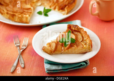Pears tart. Recipe available. Stock Photo
