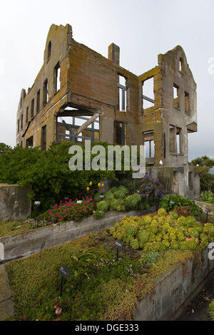 The Warden's House, Alcatraz Island, San Francisco Bay, California, USA Stock Photo