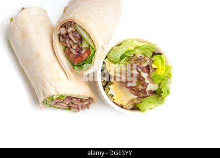 kafta shawarma chicken pita wrap roll sandwich traditional arab mid east food Stock Photo