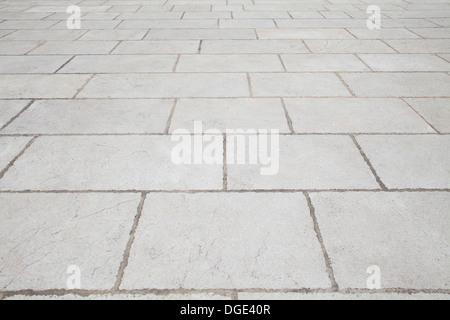 white flagstone pavement background or grey tiling texture Stock Photo